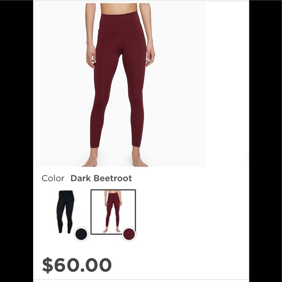 Nike leggings Burgundy Red shimmering Nike leggings dark red wine sz XXL - Picture 8 of 8